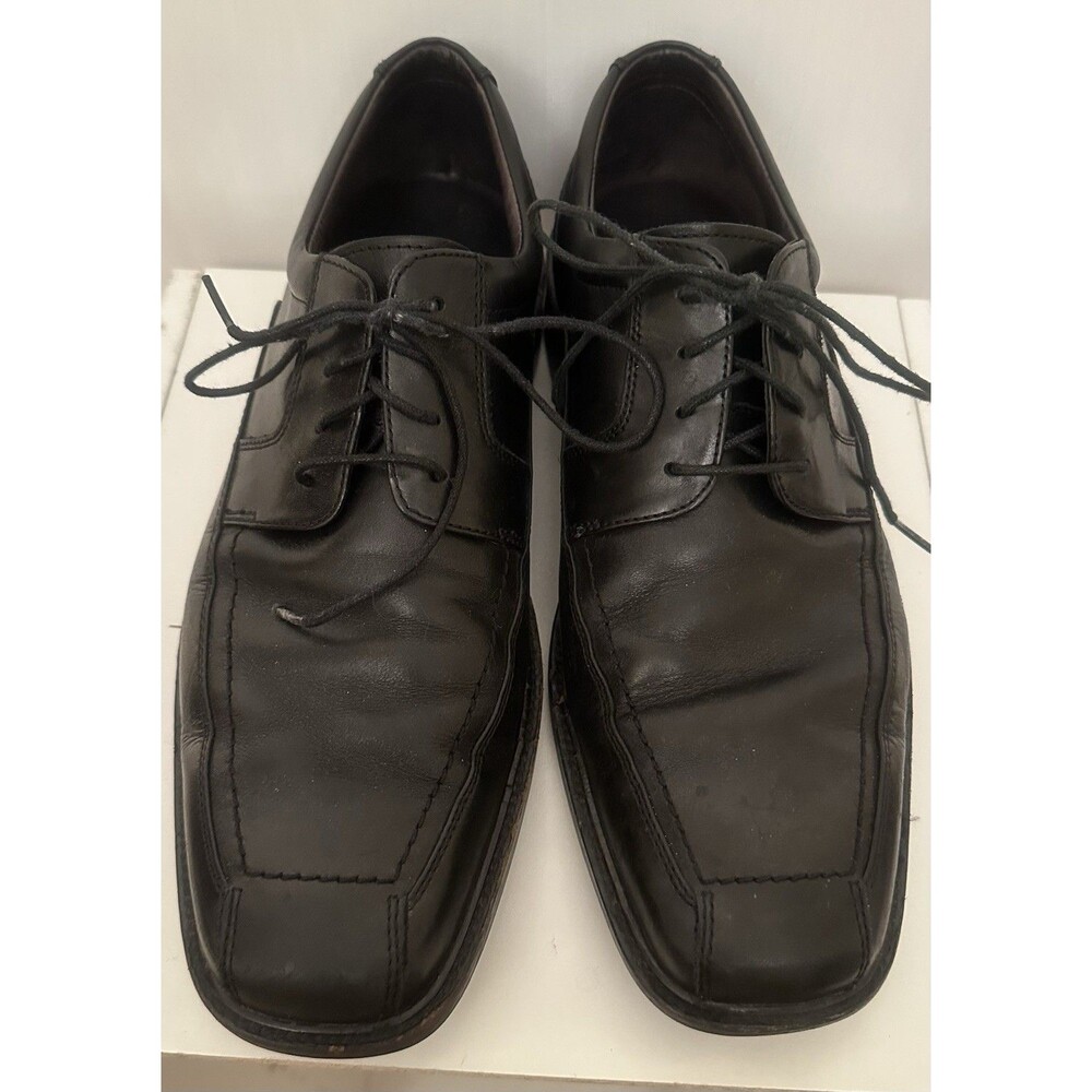 Johnston & Murphy Men’s Black Leather Oxford Shoes Size 10M Square Toe Lace Up